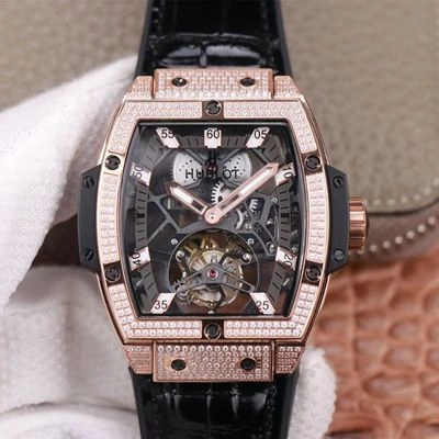 Hublot Masterpiece Tourbillon 906.OX.0123.VR.AES13 JB Factory 1:1 Best Edition Replica Watch Rose Gold Diamond Swiss HUB 9006